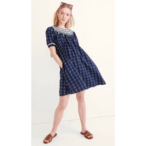 NWT Madewell Embroidered Puff-Sleeve Babydoll Dress